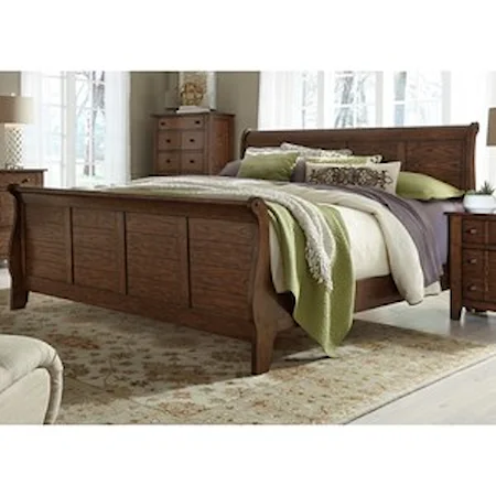 Queen Sleigh Bed with Paneling
